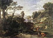POUSSIN, Nicolas Landscape with Diogenes af painting